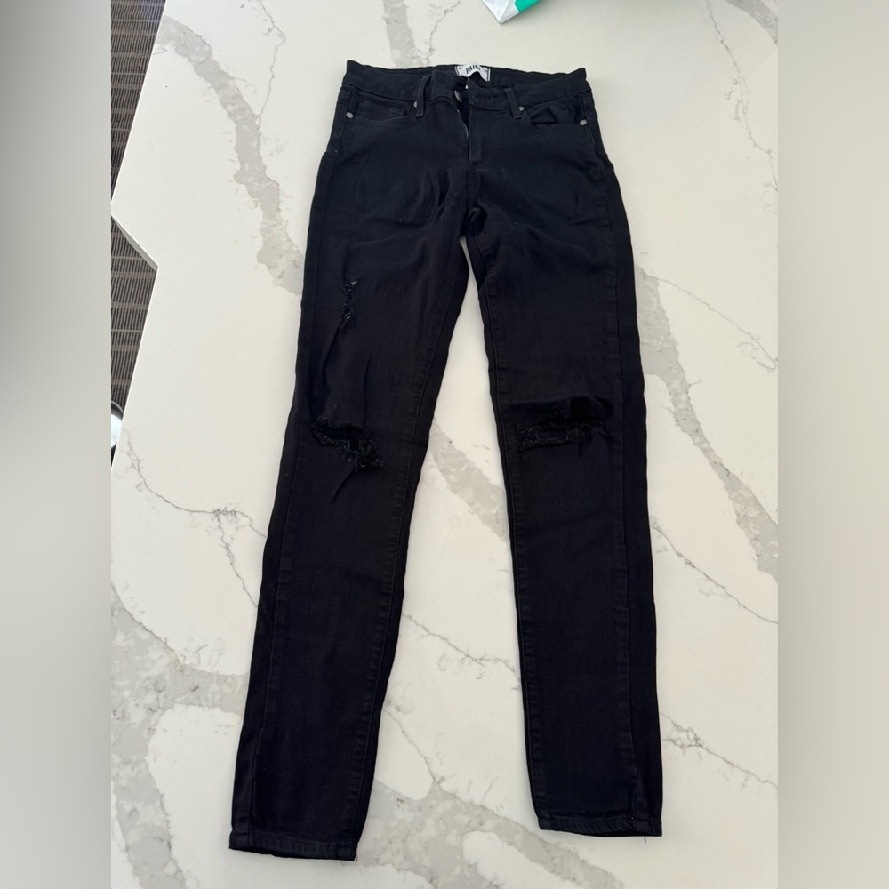 Paige ripped black jeans, size 27